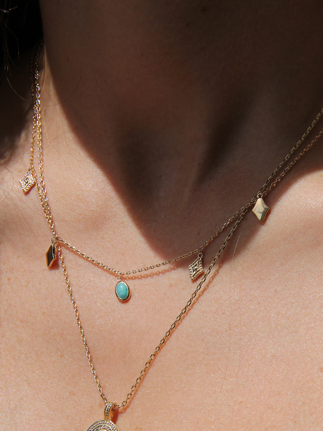 Collier LOSANGE BLEU PL-OR 750 3MIC
