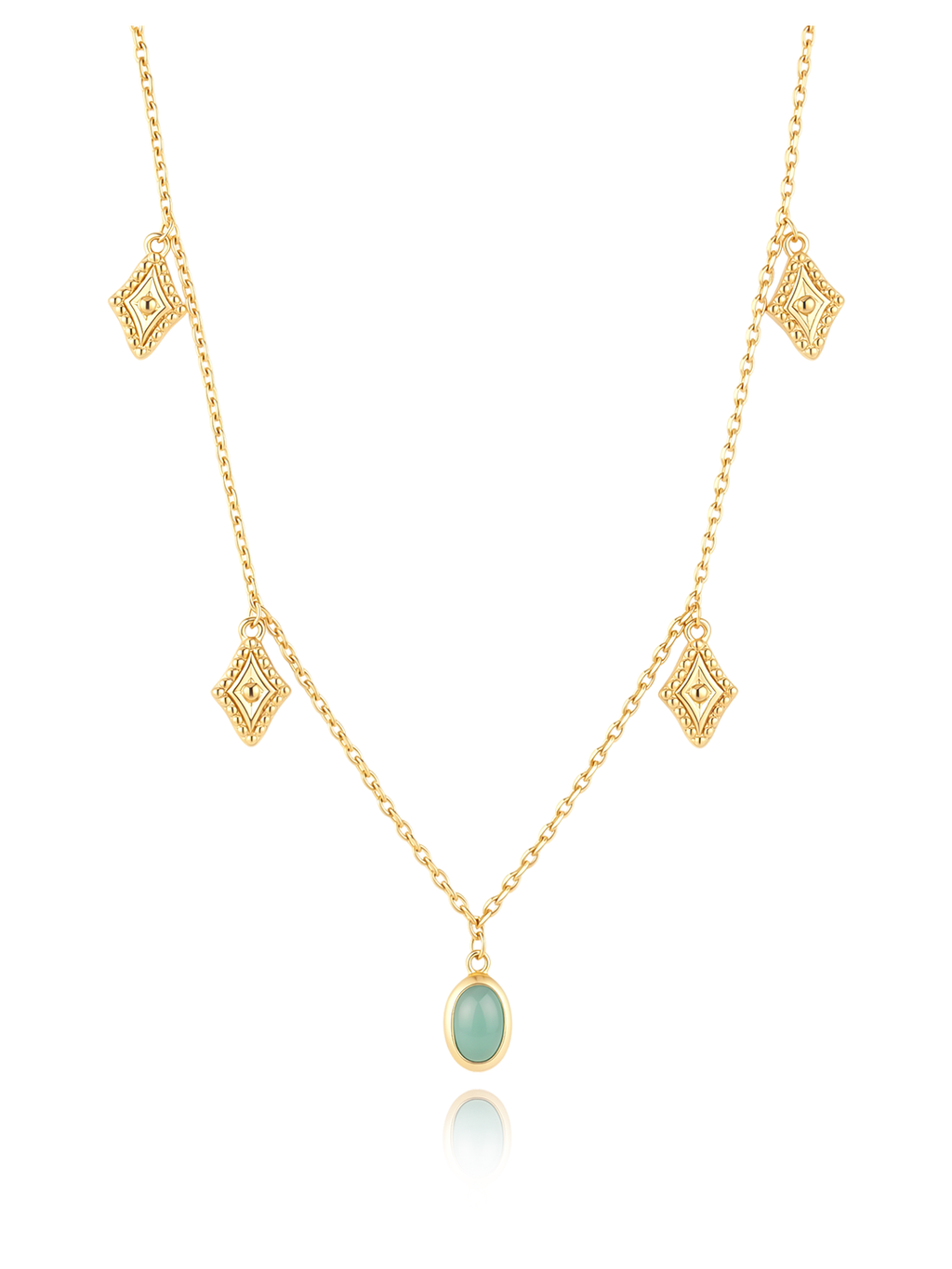 Collier LOSANGE BLEU PL-OR 750 3MIC