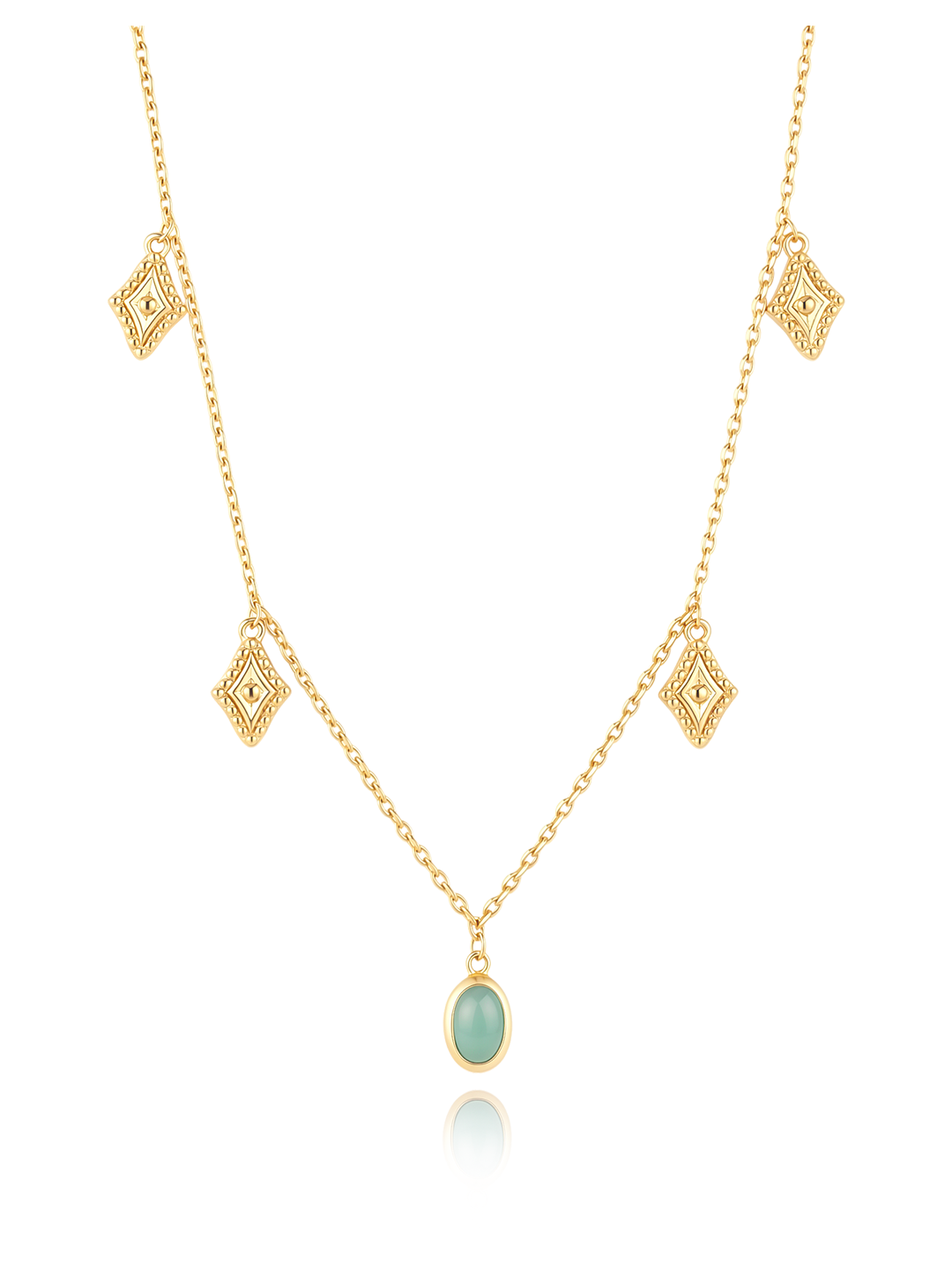 Collier LOSANGE BLEU PL-OR 750 3MIC