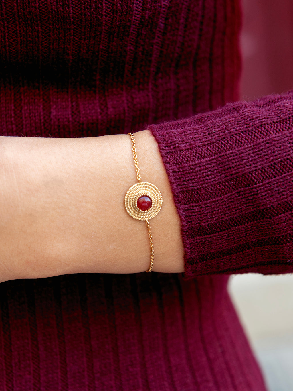 Bracelet Boussole Rouge PL-OR 750 3MIC